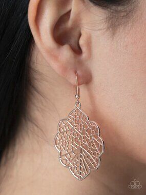 Paparazzi Jewelry Accessories - Meadow Mosaic - Rose Gold Earrings - Vintage